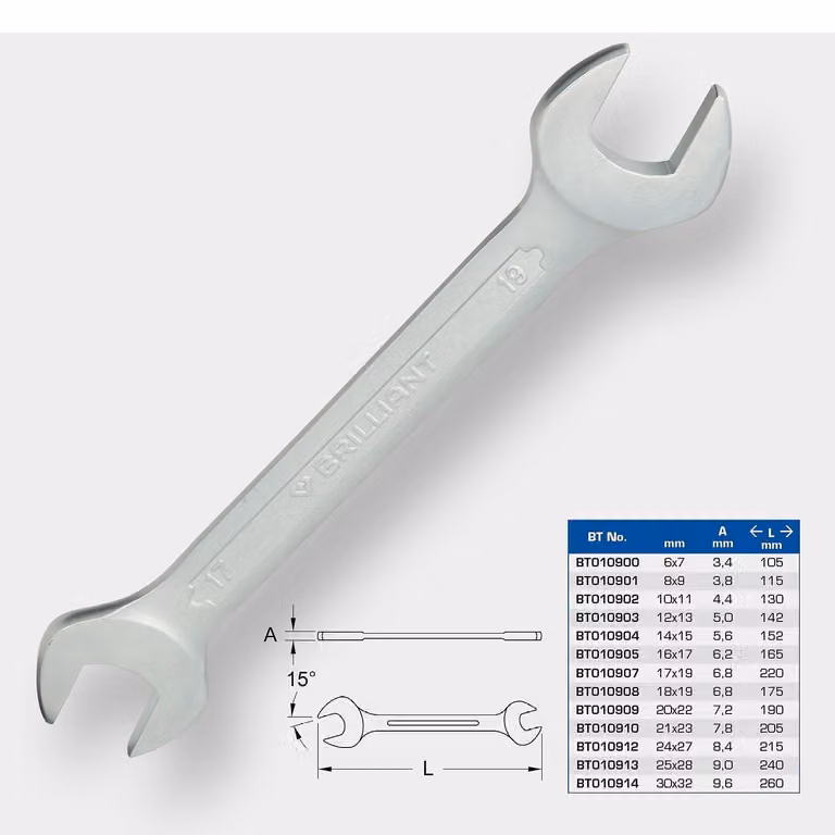 BRILLIANT TOOLS Doppia chiave aperta 25 x 28 mm - BT010913