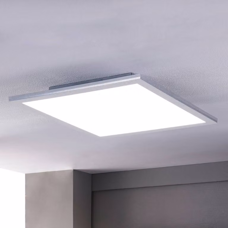 Pannello LED Livel Lindby, dimmerabile, Alluminio / Grigio / Zincato, Cucina, Plastica, Moderno, Plafoniera LED