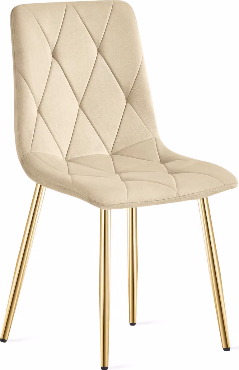 Sedia LIBRA - velluto beige chiaro / gambe color oro x 1