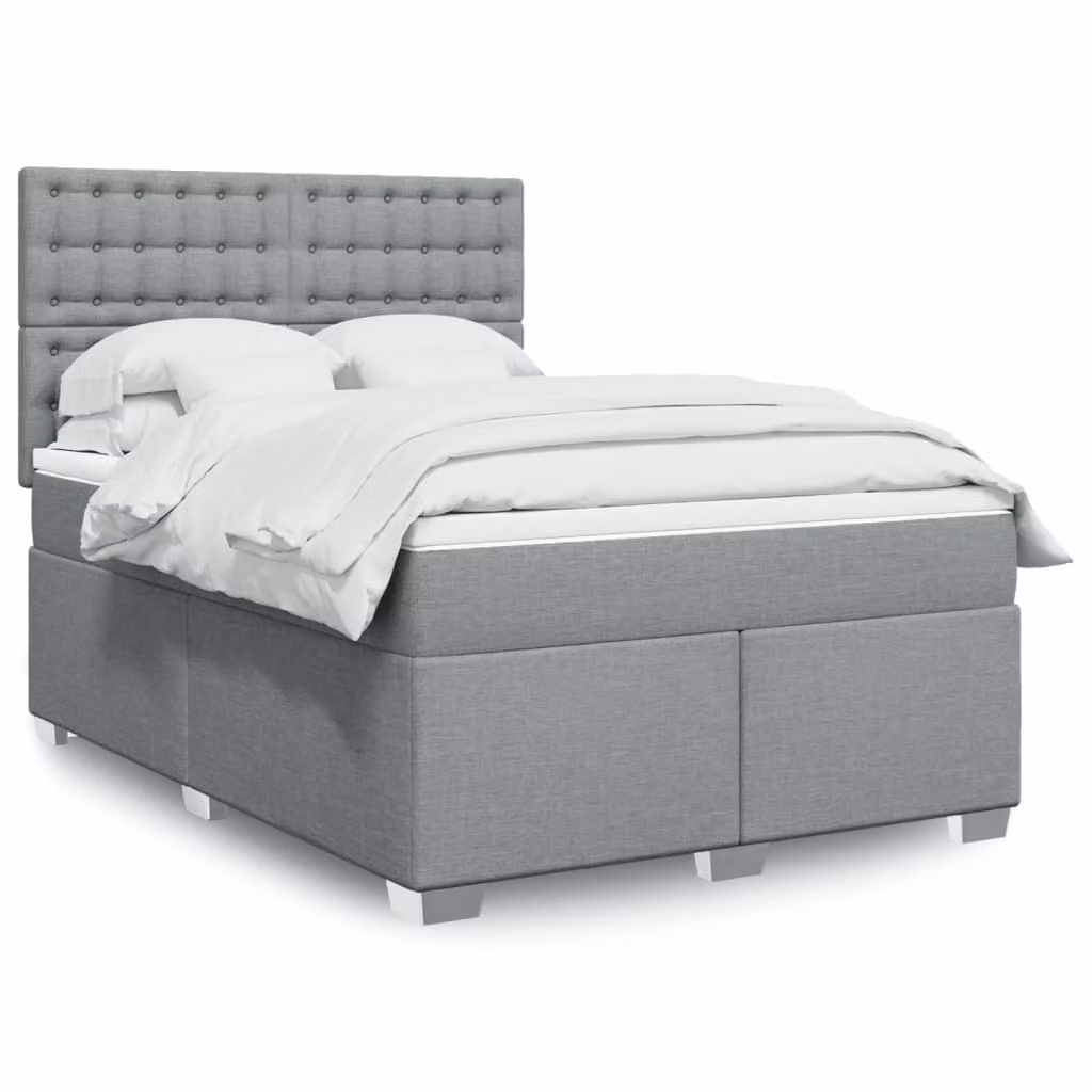 Maison Exclusive - Giroletto a Molle con Materasso Grigio Chiaro 140x200cm Tessuto