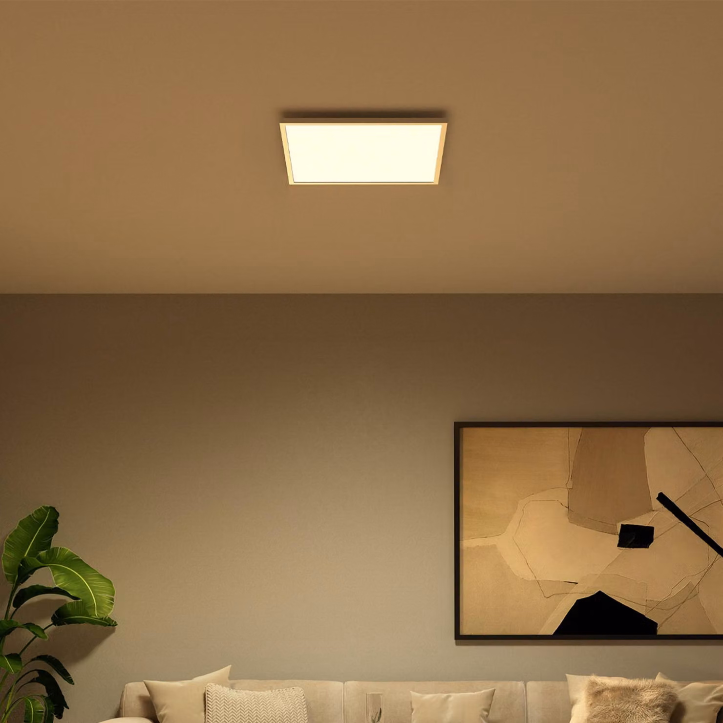 Philips Hue Plafoniera smart Surimu, dimmerabile, Bianco / Opale, Soggiorno / Sala da pranzo, Alluminio, Moderno