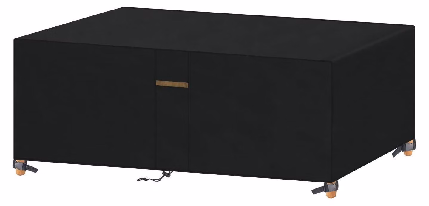 Copertura protettiva rettangolare per mobili da giardino, dimensioni 185x90x71 cm, tessuto Oxford 420D, impermeabile, con sistema di ventilazione e cordoncino di serraggio
