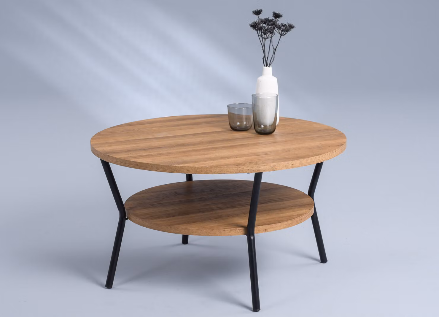 M2 Collection Tavolino Aurora - marrone - MDF, metallo - diametro 80 cm
