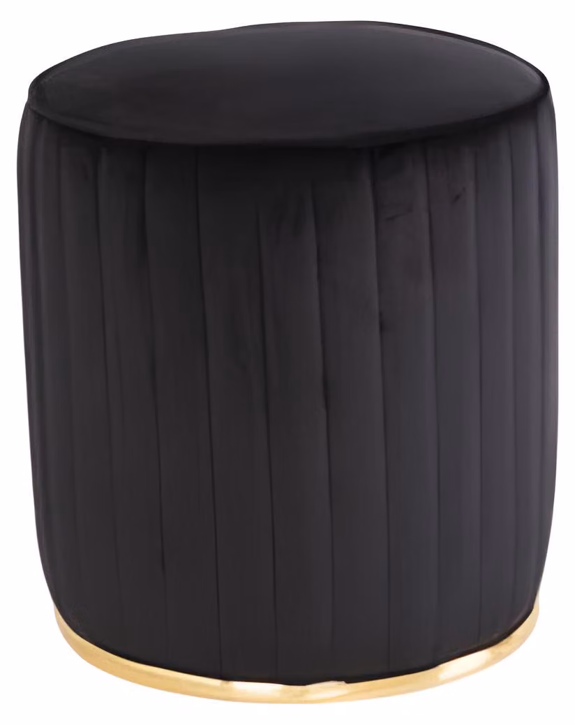 Schwarzer Holz Hocker modern, elegante Sitzgelegenheit