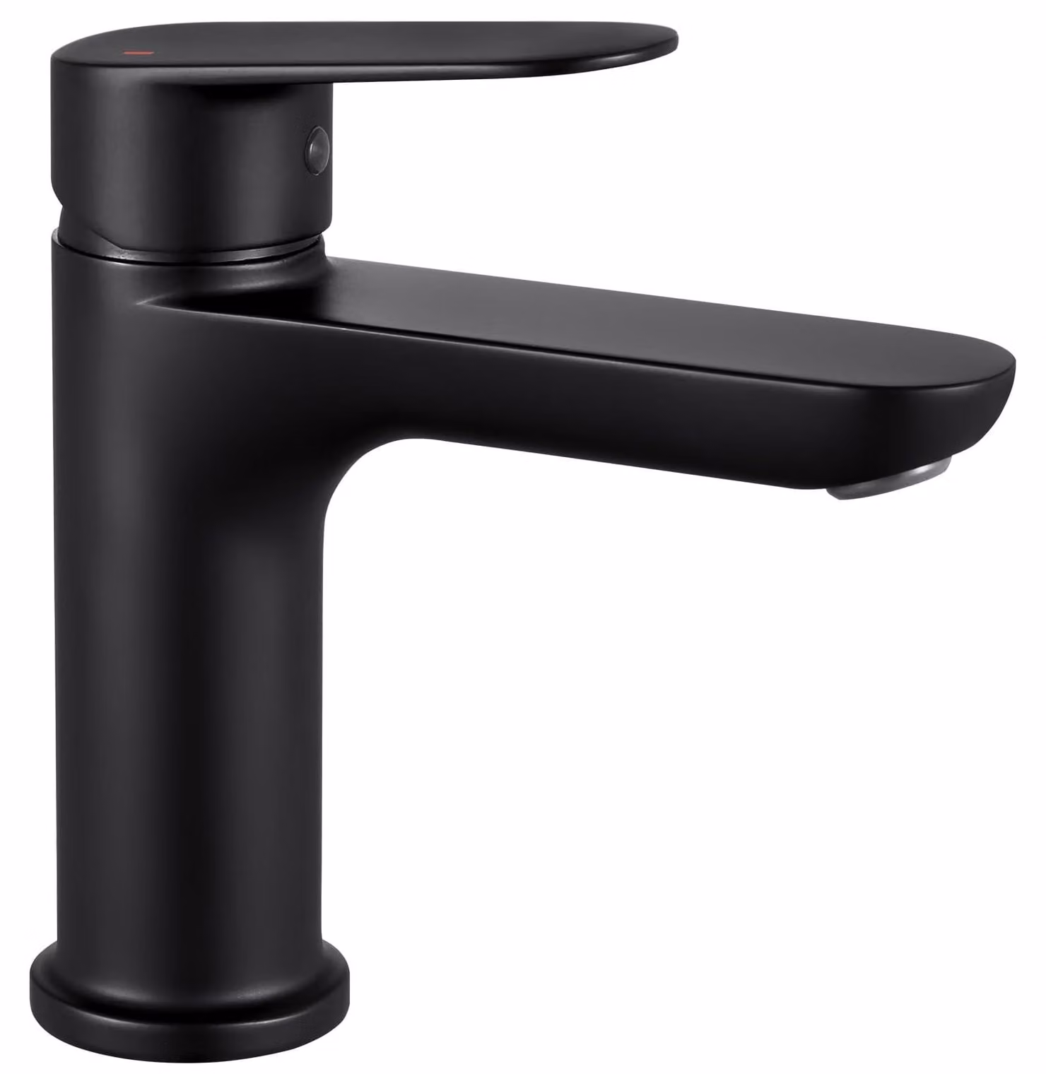 Miscelatori per lavabo neri, altezza 16,4 cm, monocomando, con funzione di risparmio idrico, per bagno