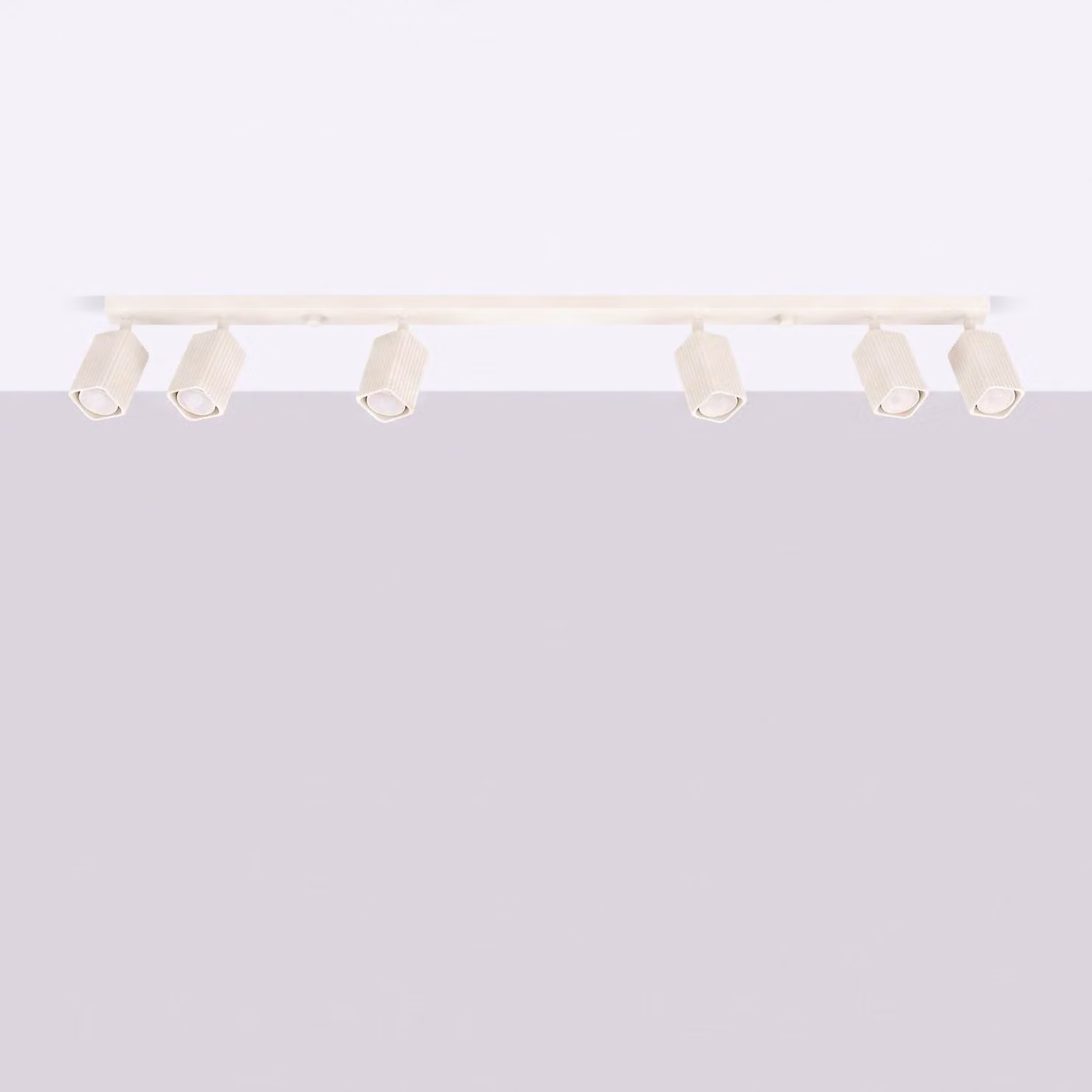 Plafoniera RAYO 6L beige 6xGU10 10W alluminio 16,5x6x117cm Sollux Lighting