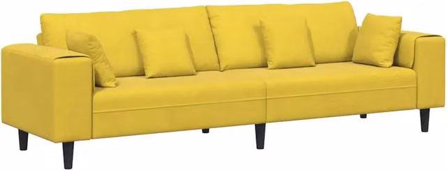 Divano | Divano da soggiorno | Sofa Giallo 250 x 77 x 76 cm Velluto
