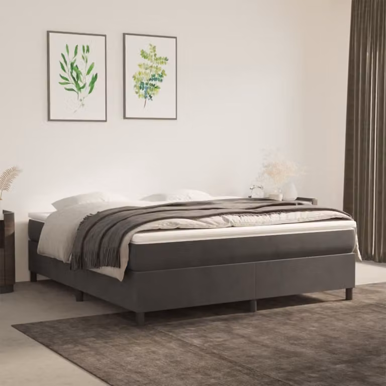 Maison Exclusive - Struttura Letto a Rete a Molle Grigio Scuro 180x200 cm Velluto