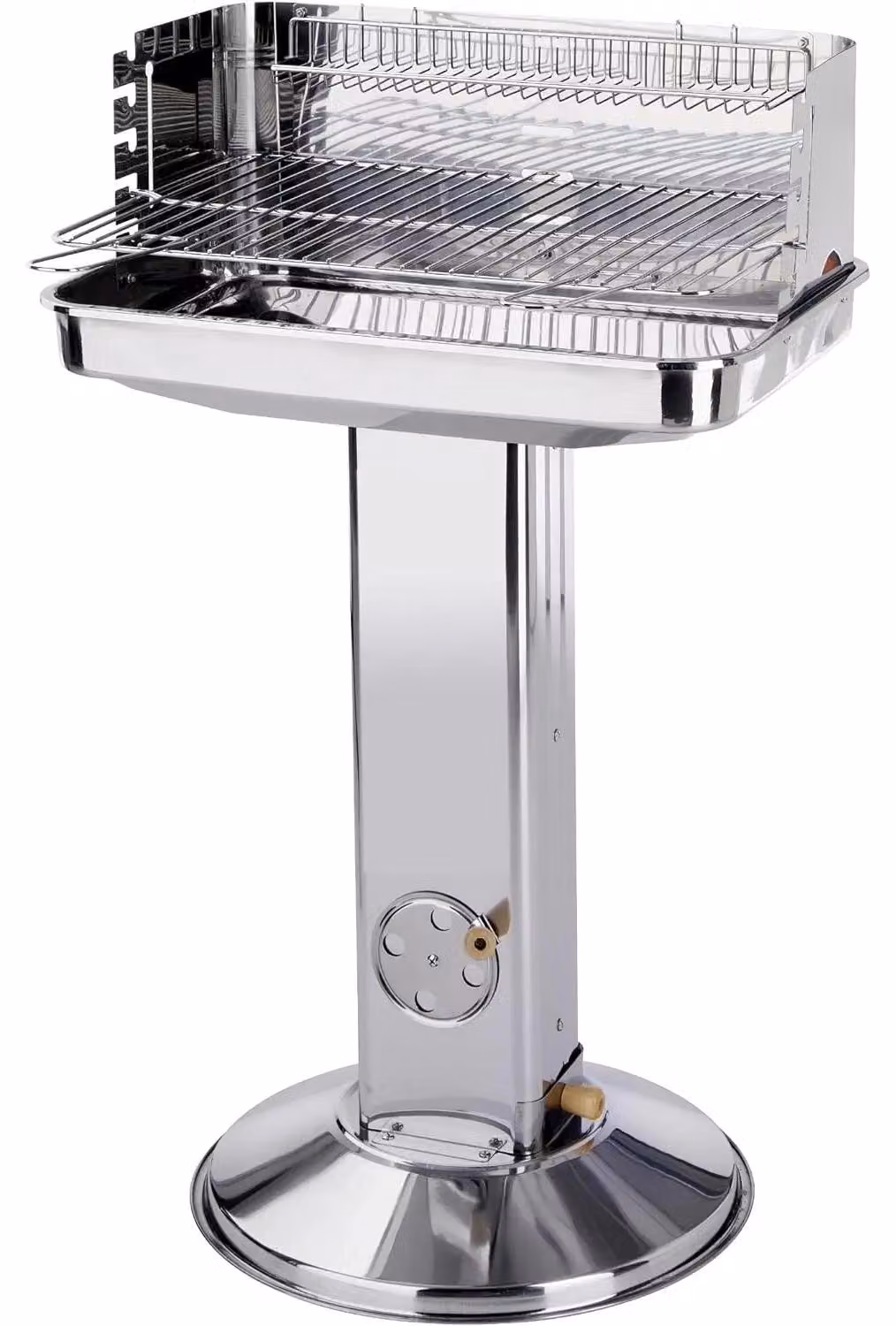 Griglia per carbone in acciaio inossidabile - Griglia a colonna, modello a imbuto - Griglia con 5 livelli di altezza regolabili - Ideale per campeggio, giardino, spiaggia, feste - Cromata - Colore: Tipo 1