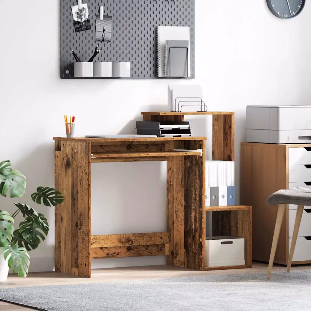 Scrivania moderna vidaXL in legno marrone L: 106 cm, P: 41 cm, H: 88.5 cm