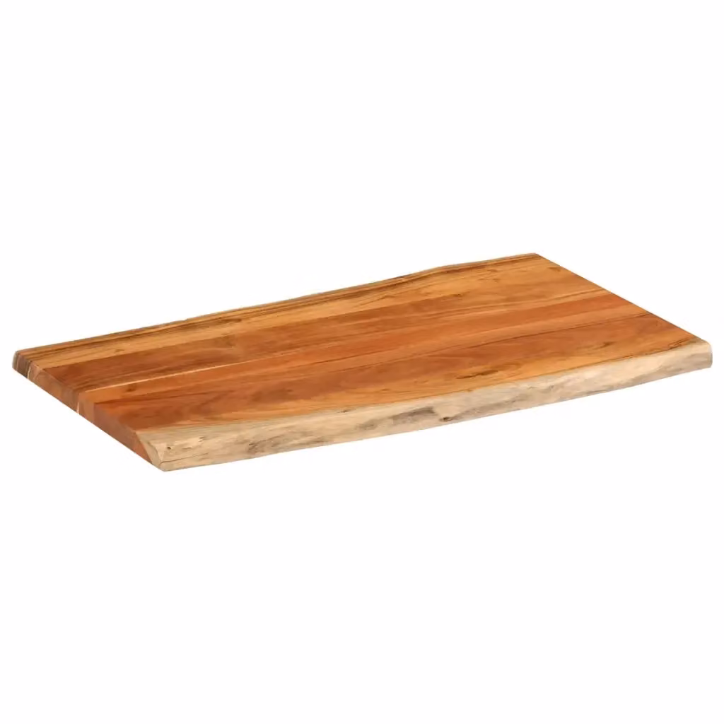 Piano in legno di acacia rettangolare con bordi vivi marrone per scrivania o tavolo L: 120 cm, P: 60 cm, H: 3,8 cm – 2