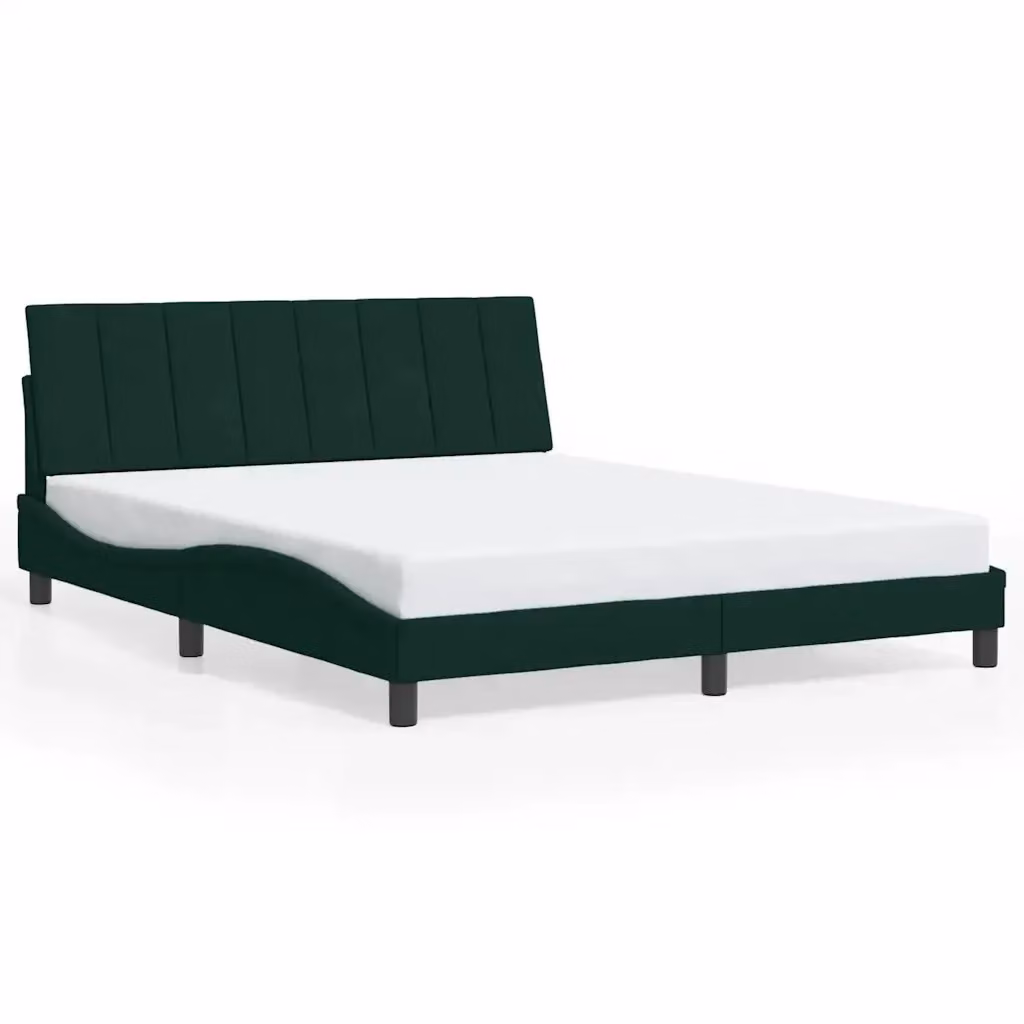 Giroletto senza materasso Hanko vidaXL in velluto verde scuro L/P/H: 160 x 200 x 74,5 cm – 2
