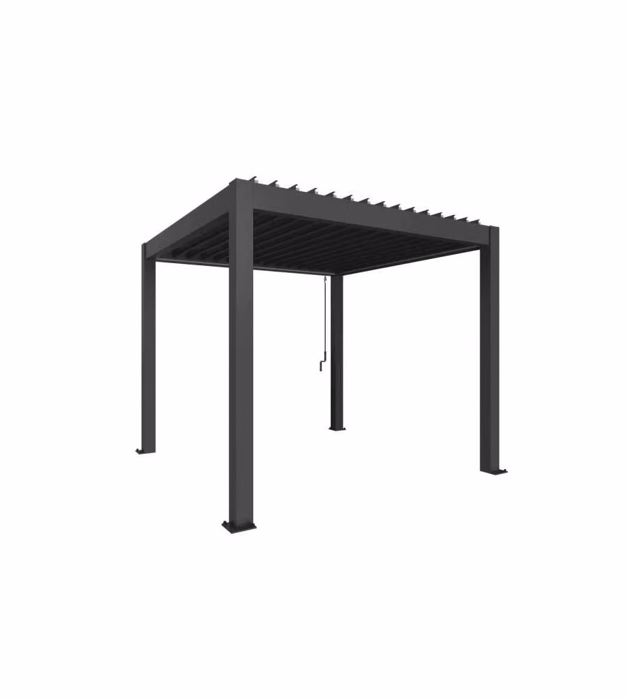 Biohort Pergola 3x3 Grigio Scuro Metallizzato per Esterni Copertura Metallo