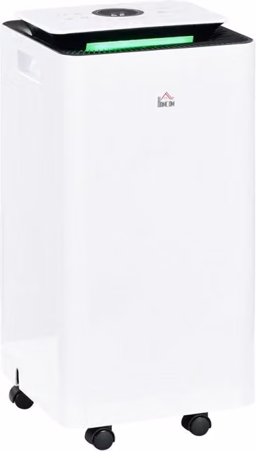 Deumidificatore Elettrico Minimal Bianco con Timer, Capacità 12L/giorno, L/P/H: 25 x 25 x 50,5 cm