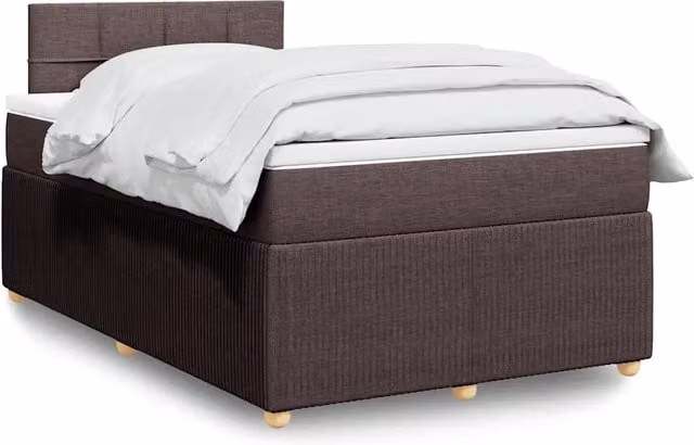Letto Ibrido Moderno vidaXL con Materasso in Tessuto Marrone e Bianco L/P/H: 120 x 200 x 100,5 cm – 1
