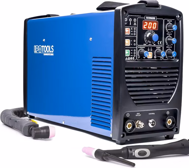 Saldatrice TIG con tecnologia AC/DC e 200 A IGBT – stazione combinata 3-in-1 con elettrodi MMA e tagliatrici al plasma