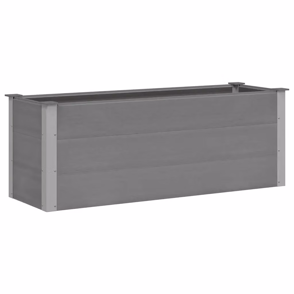 Letto rialzato da giardino MERCATOXL in WPC e alluminio, Grigio, L: 150 cm, P: 50 cm, H: 54 cm – 2