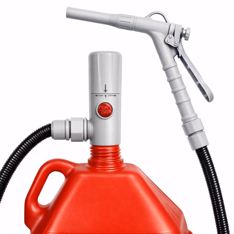 Pompa per il rifornimento di carburante con tubi lunghi e controllo manuale del flusso