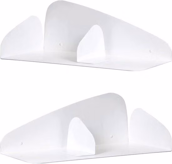 Set di 2 pannelli di supporto per libri con sosteggi magnetici regolabili 35 x 165 cm - bianco