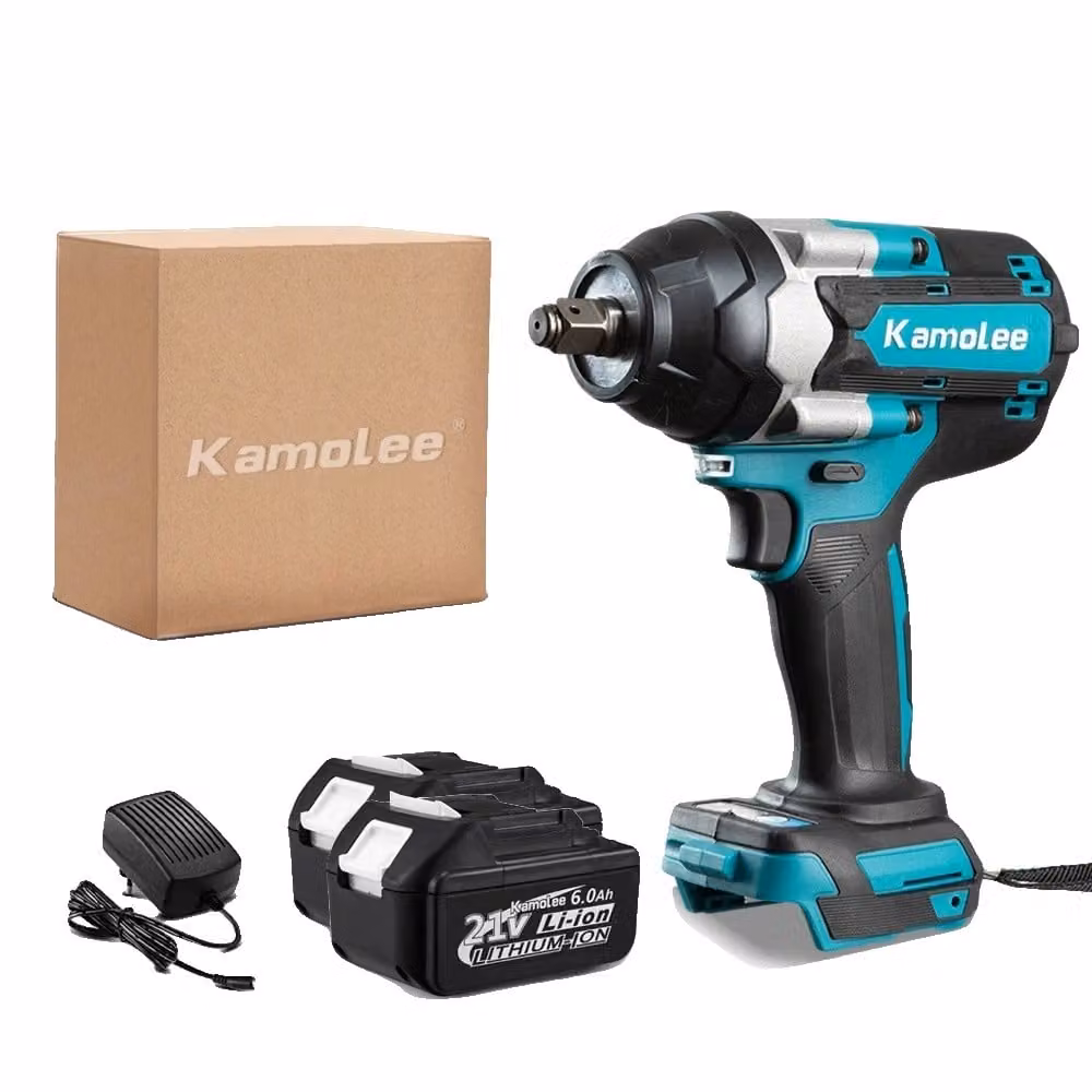 Chiave a cricchetto elettrica ricaricabile, motore brushless da 18V, coppia massima di 1200 Nm, batteria da 6/0 Ah x2