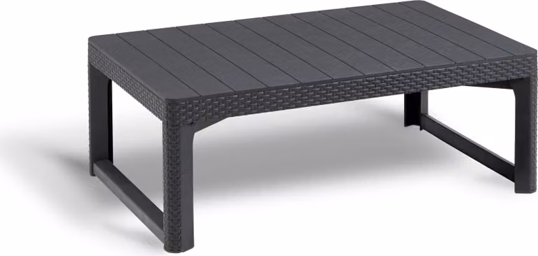 Tavolo da giardino Keter Lyon, grafite, regolabile in altezza, da salotto a tavolo da pranzo, plastica, 116 x 71,5 x 66,5 cm