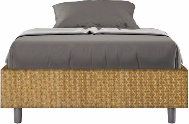 Letto 1 Piazza e Mezzo Sommier 120x190 cm con Rete Azelia Labirinto 06 Giallo