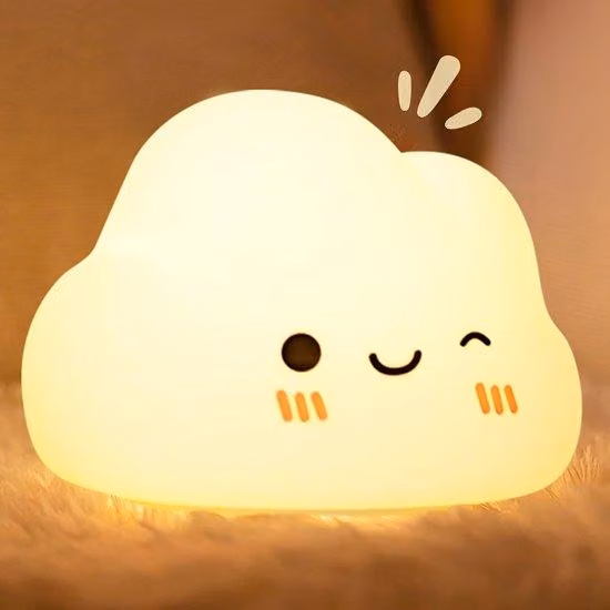 Lampada da notte elettrica per bambini, 7 colori, 3 livelli di luminosità, per neonati e donne in gravidanza, lampada da comodino, cameretta dei bambini, bianca.
