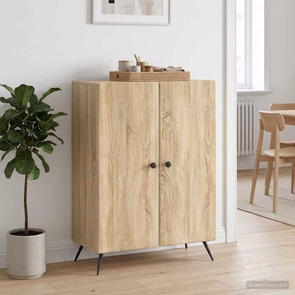 Credenza moderna vidaXL in legno ingegnerizzato MDF, colore marrone e beige, L 66 cm x P 34,5 cm x H 90 cm