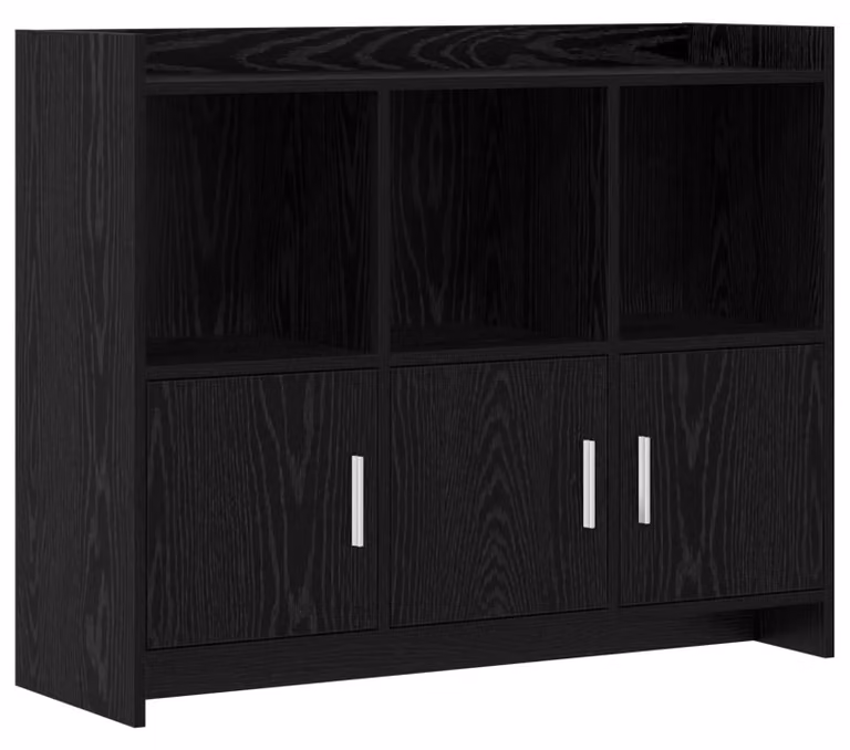 Mobiletto servitore in legno composito, color noce nero, dimensioni 98,5 x 33 x 80 cm