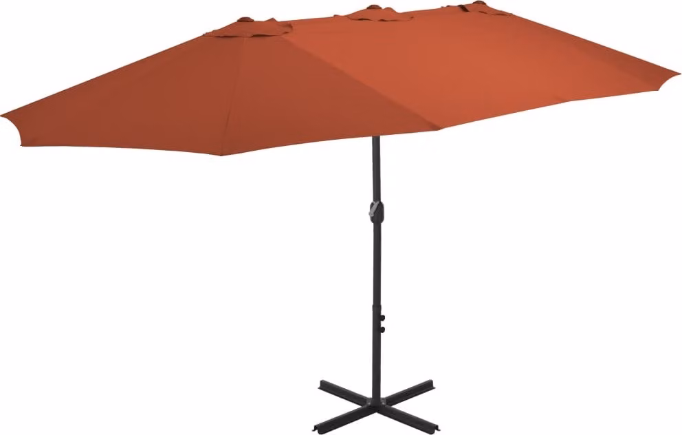 Maison Exclusive - Ombrellone con palo in alluminio 460x270 cm Terracotta