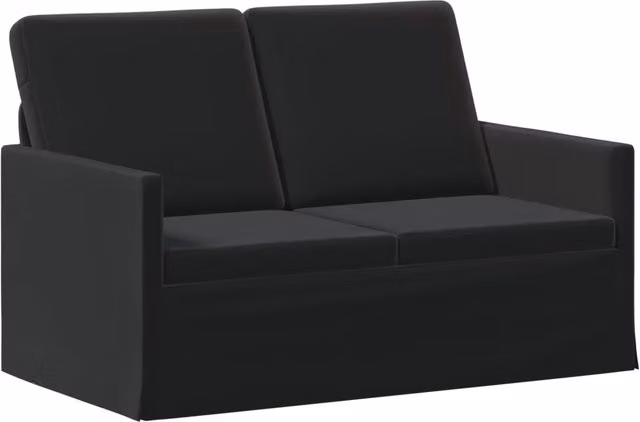 Divano a 2 posti moderno vidaXL in velluto nero con struttura in metallo L: 130 cm, P: 81 cm, H: 82 cm – 1