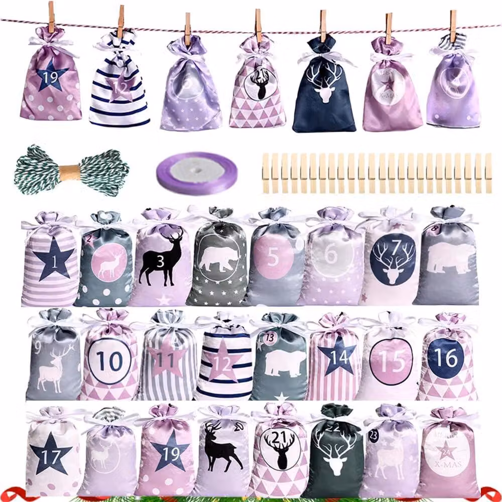 Set di calendari dell'Avvento con 24 sorprese e accessori