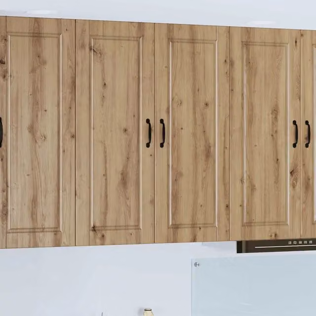 Pensile da cucina vidaXL in legno rovere marrone con ante a battente e ripiani interni, L 80 x P 31 x H 100 cm