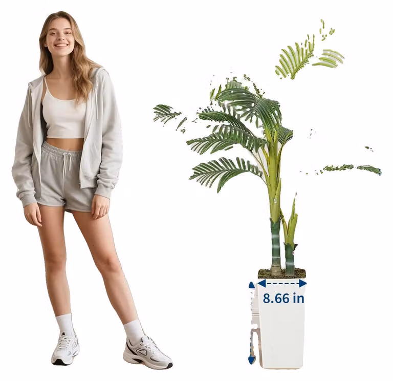 Palma artificiale, adatta per interni ed esterni, design realistico, altezza 150 cm