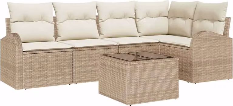Set di divani con cuscino Beige Poliestere