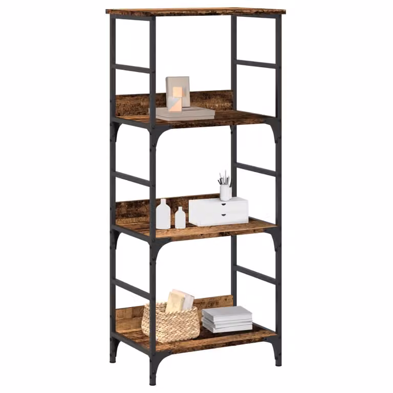 Libreria vidaXL in legno marrone classico con design a schienale aperto per soggiorno L: 50 cm, P: 33 cm, H: 117,5 cm