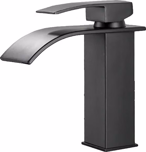 Rubinetto per lavabo, monocomando, montaggio su piano, nero opaco A corto
