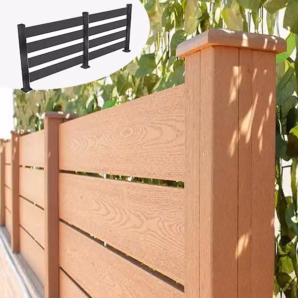 Listoni WPC 3D L196xH183cm per recinzione colore Teak listone 150x1805mm spessore 20mm