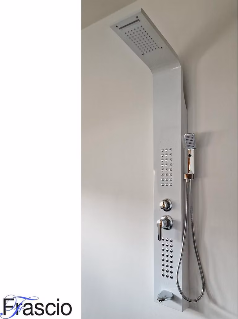 Pannello doccia Fra9010 Bianco in acciaio inox 18/10 - FRASCIO