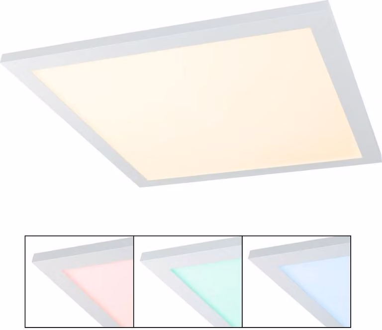 Globo Lighting plafoniera alluminio bianco, plastica opale, bianco, dimmerabile, cambiacolori, colori fissabili, SmartLight, app, funzione memoria, luce notturna, telecomando, batteria inclusa 2x AAA, RGB+CCT, compatibile con Smart Home e Alexa, LxLxH: 45