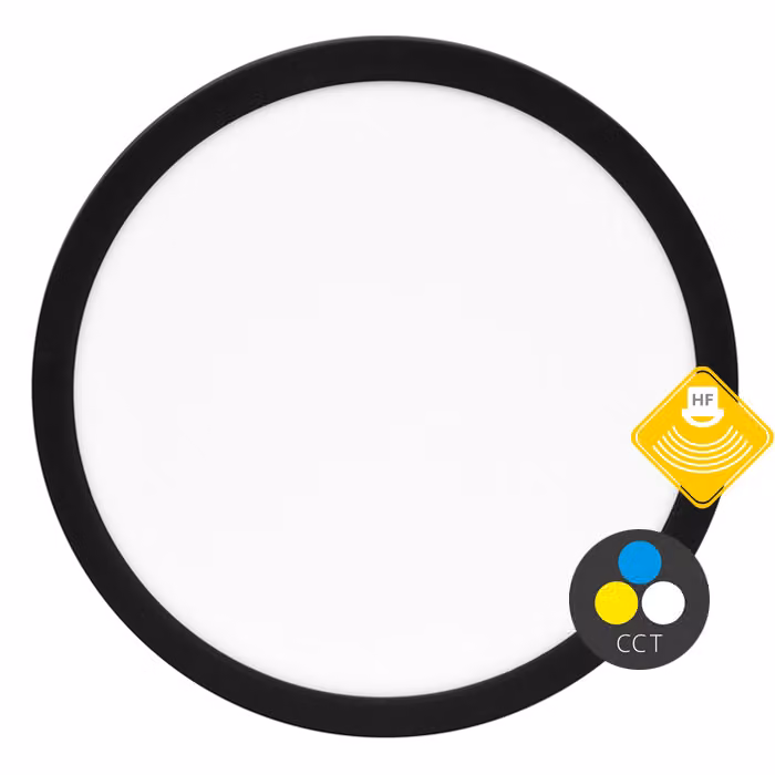 Ecolite Black pannello LED da incasso rotondo 330mm 12-24W CCT con sensore di movimento WPCB2-24W/HF/CR