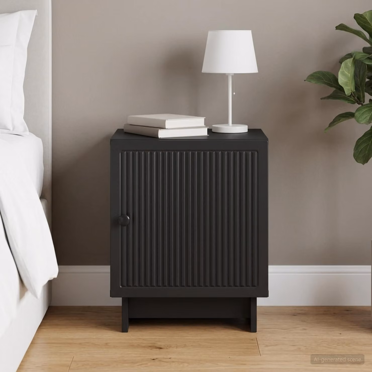 Armadio da notte moderno vidaXL in legno MDF nero L 43 cm x P 34,5 cm x H 50 cm