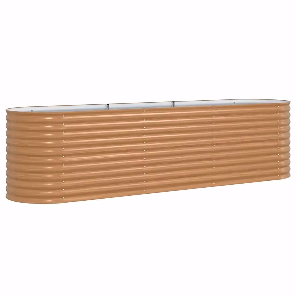 Letto Rialzato vidaXL in Acciaio Corten Marrone L: 316 cm, P: 80 cm, H: 81 cm – 2