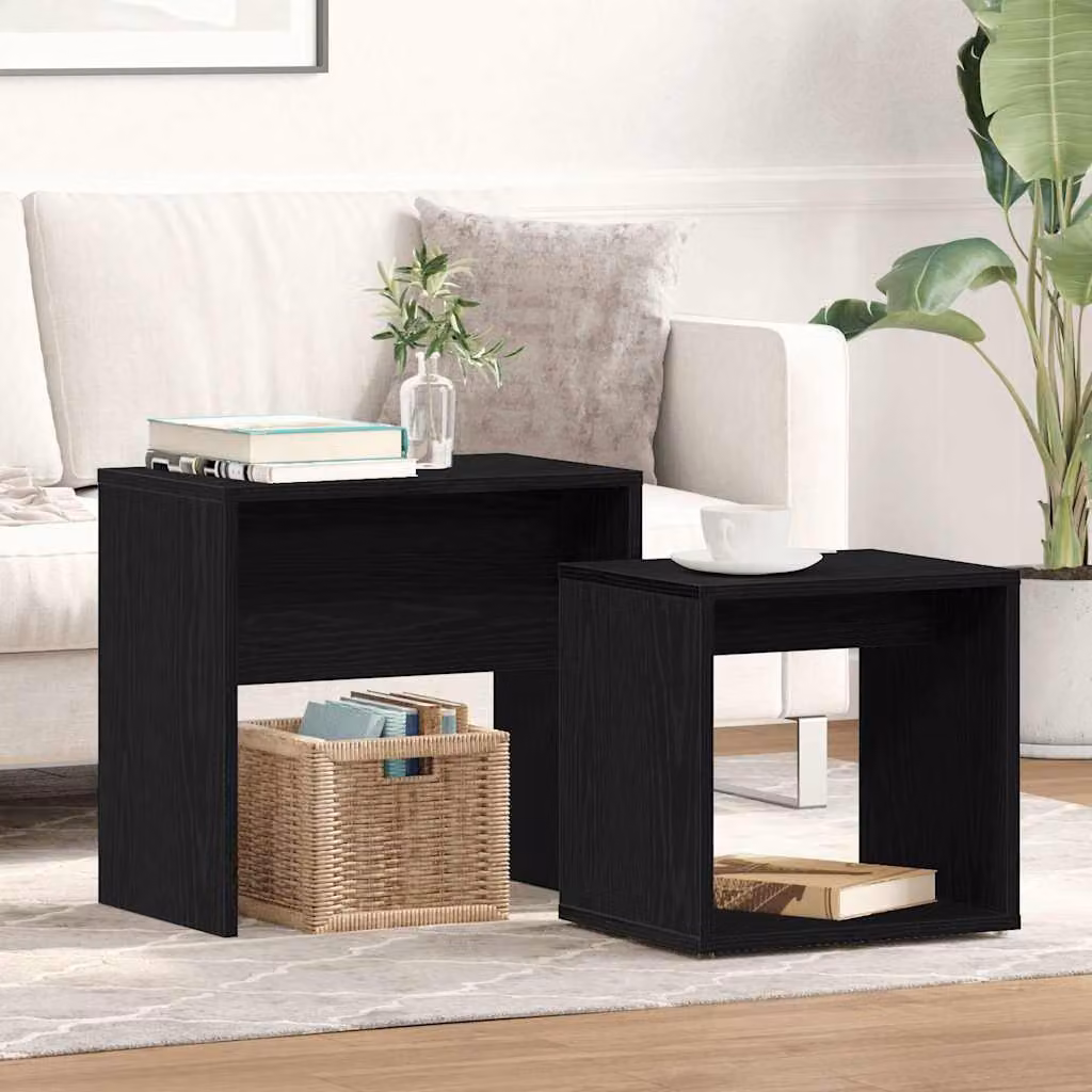 Maison Exclusive - Tavolini da salotto 2 pezzi. Effetto rovere nero, materiale ligneo