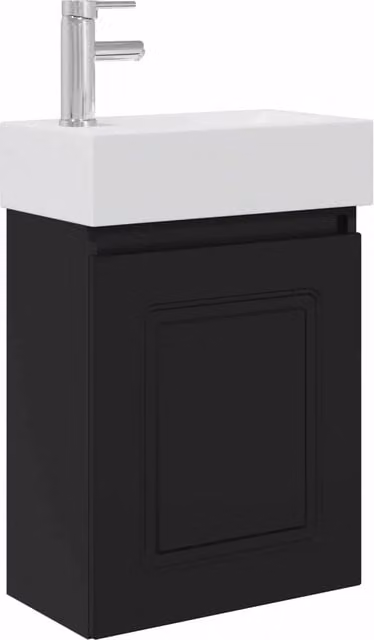 Armadio da bagno sospeso Design In moderno in MDF bianco e nero L: 45,5 cm, P: 22,5 cm, H: 84 cm – 1