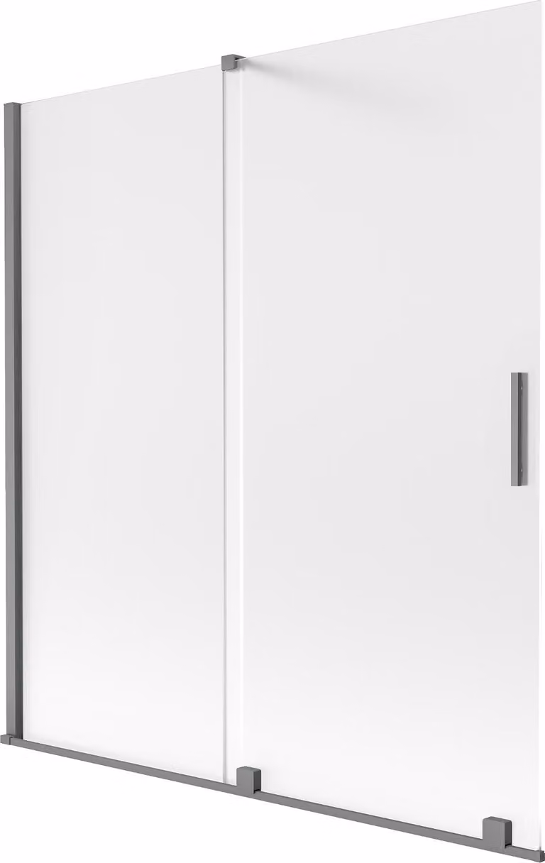 Mexen Velar paratia per vasca da bagno scorrevole a 2 ante 150 x 150 cm, satinato, metallo canna di fucile - 896-150-000-31-95