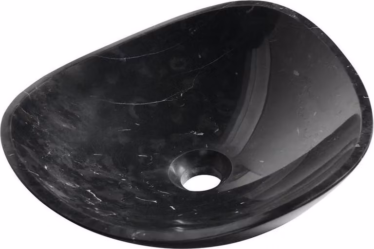 Lavabo in pietra BLOK 40x12cm, nero Marquin, lucido