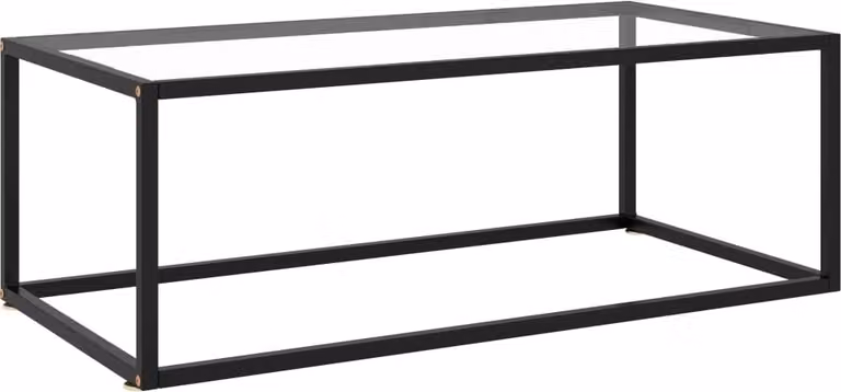 Maison Exclusive - Tavolino nero con piano in vetro temperato 100x50x35 cm