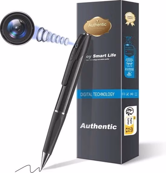 Mini Camera Spia 1080P a forma di Penna per Uso Interno ed Esterno, Colore Nero, Connessione USB-C