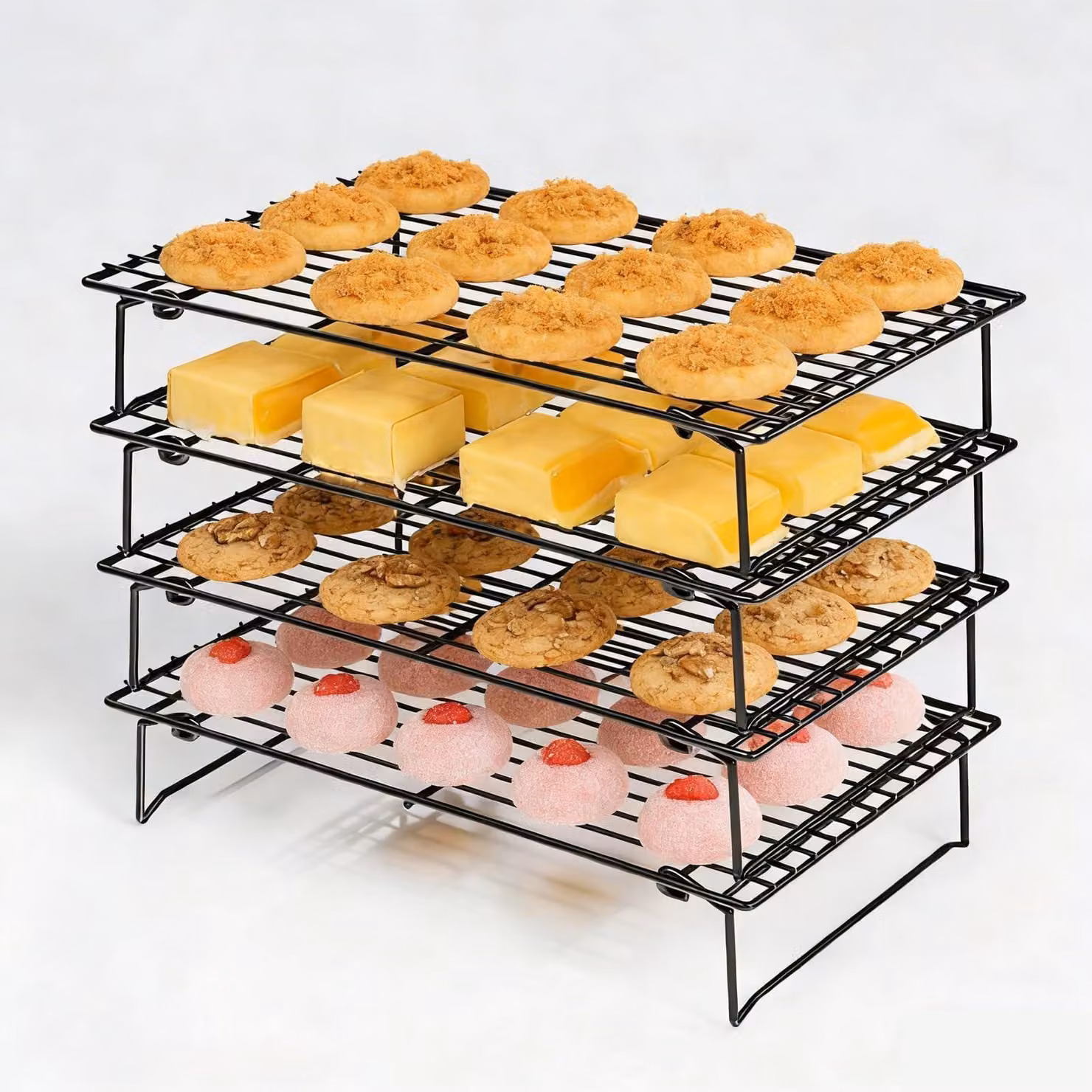 Ripiano refrigerante a 4 livelli, pieghevole e impilabile, dimensioni 40 x 25 cm